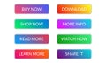 Call to action button set. Colorful gradient buttons for web design. Vector illustration